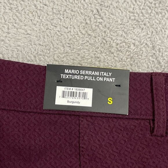 NEW Mario Serrani Women's S Italy Burgundy Textured Pull-On Pants Nylon & Viscos - Picture 4 of 10